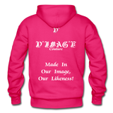 D'IMAG'E Couture Wordmark + Slogan Heavy Blend Adult Hoodie - fuchsia