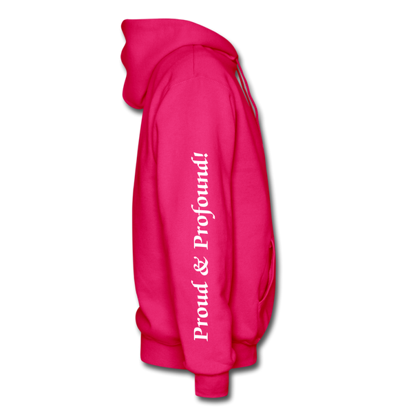 D'IMAG'E Couture Wordmark + Slogan Heavy Blend Adult Hoodie - fuchsia