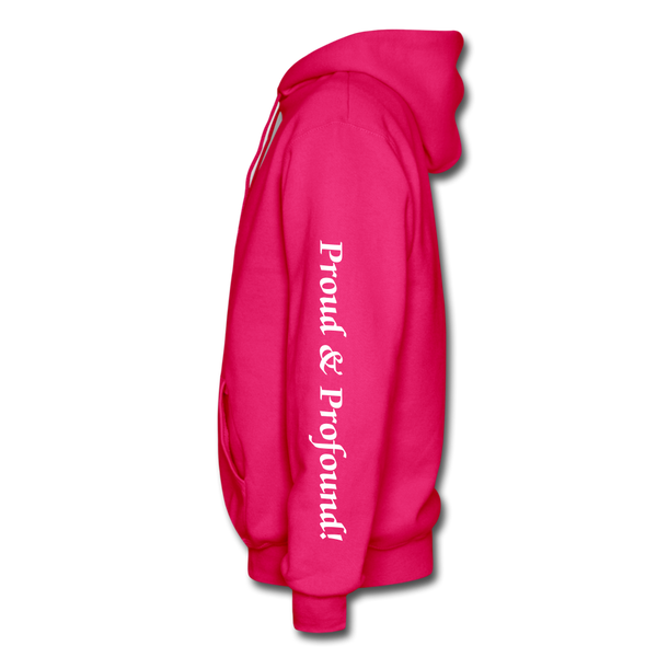 D'IMAG'E Couture Wordmark + Slogan Heavy Blend Adult Hoodie - fuchsia