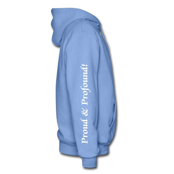 D'IMAG'E Couture Wordmark + Slogan Heavy Blend Adult Hoodie - carolina blue