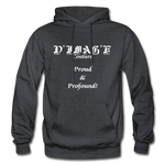 D'IMAG'E Couture Wordmark + Slogan Heavy Blend Adult Hoodie - charcoal grey