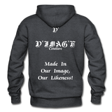 D'IMAG'E Couture Wordmark + Slogan Heavy Blend Adult Hoodie - charcoal grey