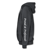 D'IMAG'E Couture Wordmark + Slogan Heavy Blend Adult Hoodie - charcoal grey