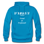 D'IMAG'E Couture Wordmark + Slogan Heavy Blend Adult Hoodie - turquoise