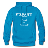 D'IMAG'E Couture Wordmark + Slogan Heavy Blend Adult Hoodie - turquoise