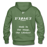 D'IMAG'E Couture Wordmark + Slogan Heavy Blend Adult Hoodie - military green