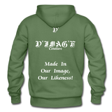 D'IMAG'E Couture Wordmark + Slogan Heavy Blend Adult Hoodie - military green