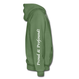 D'IMAG'E Couture Wordmark + Slogan Heavy Blend Adult Hoodie - military green