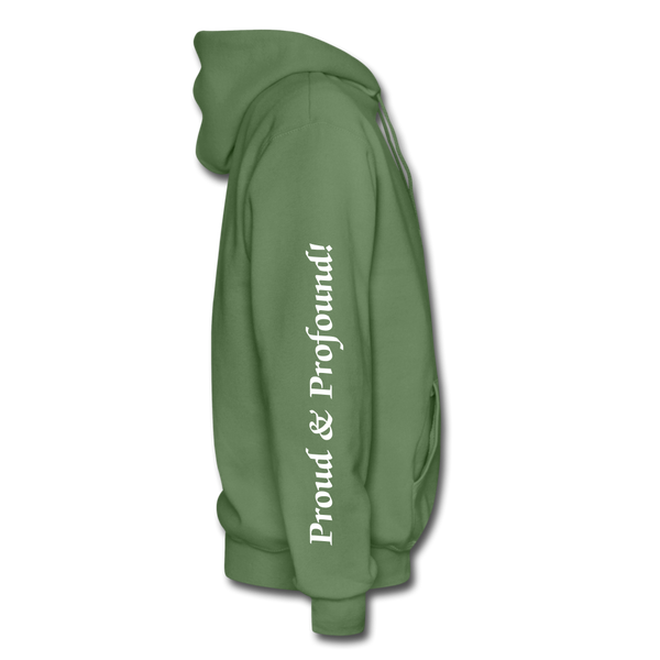 D'IMAG'E Couture Wordmark + Slogan Heavy Blend Adult Hoodie - military green