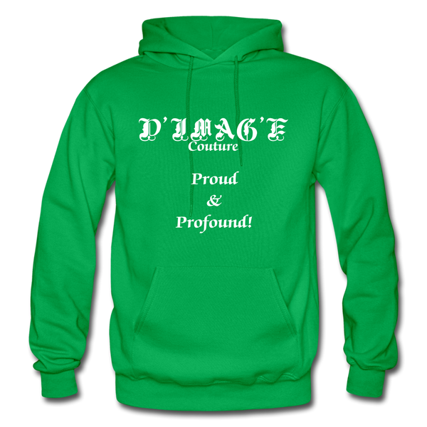 D'IMAG'E Couture Wordmark + Slogan Heavy Blend Adult Hoodie - kelly green