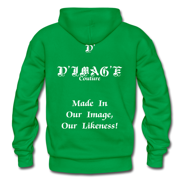 D'IMAG'E Couture Wordmark + Slogan Heavy Blend Adult Hoodie - kelly green