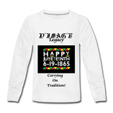 D'IMAG'E Legacy Youth Happy Juneteenth-In Living Color Premium Long Sleeve T-Shirt - white