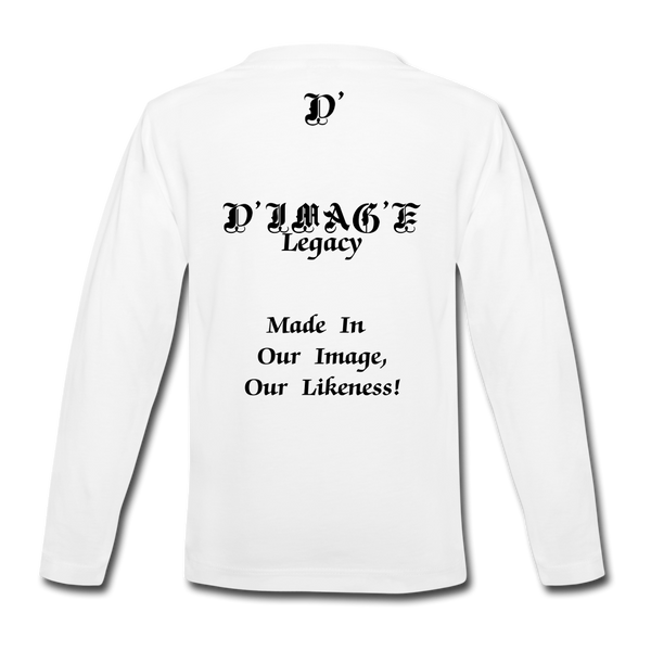 D'IMAG'E Legacy Youth Happy Juneteenth-In Living Color Premium Long Sleeve T-Shirt - white