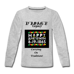 D'IMAG'E Legacy Youth Happy Juneteenth-In Living Color Premium Long Sleeve T-Shirt - heather gray