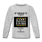 D'IMAG'E Legacy Youth Happy Juneteenth-In Living Color Premium Long Sleeve T-Shirt - heather gray