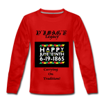 D'IMAG'E Legacy Youth Happy Juneteenth-In Living Color Premium Long Sleeve T-Shirt - red