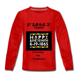 D'IMAG'E Legacy Youth Happy Juneteenth-In Living Color Premium Long Sleeve T-Shirt - red