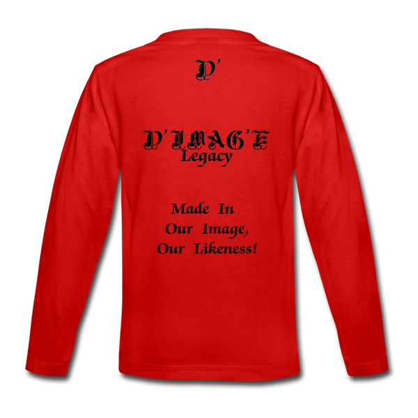 D'IMAG'E Legacy Youth Happy Juneteenth-In Living Color Premium Long Sleeve T-Shirt - red