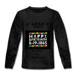 D'IMAG'E Legacy Youth Happy Juneteenth-In Living Color Premium Long Sleeve T-Shirt - charcoal grey