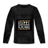 D'IMAG'E Legacy Youth Happy Juneteenth-In Living Color Premium Long Sleeve T-Shirt - charcoal grey