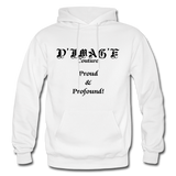 D'IMAG'E Couture Wordmark & Slogan Heavy Blend Adult Hoodie - white