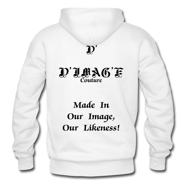 D'IMAG'E Couture Wordmark & Slogan Heavy Blend Adult Hoodie - white