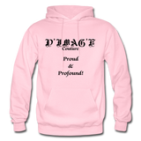 D'IMAG'E Couture Wordmark & Slogan Heavy Blend Adult Hoodie - light pink