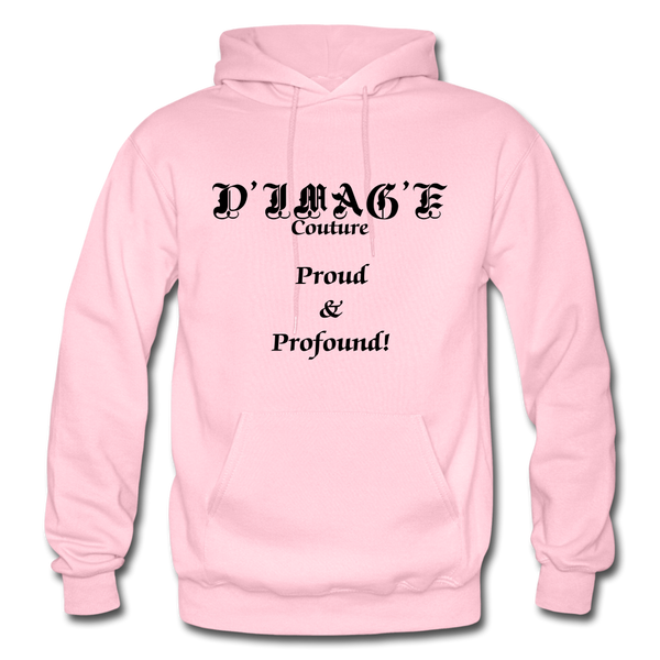 D'IMAG'E Couture Wordmark & Slogan Heavy Blend Adult Hoodie - light pink