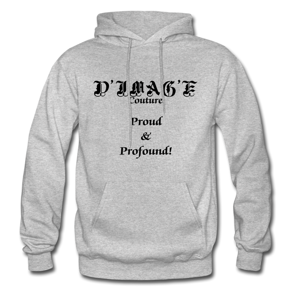 D'IMAG'E Couture Wordmark & Slogan Heavy Blend Adult Hoodie - heather gray