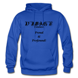 D'IMAG'E Couture Wordmark & Slogan Heavy Blend Adult Hoodie - royal blue