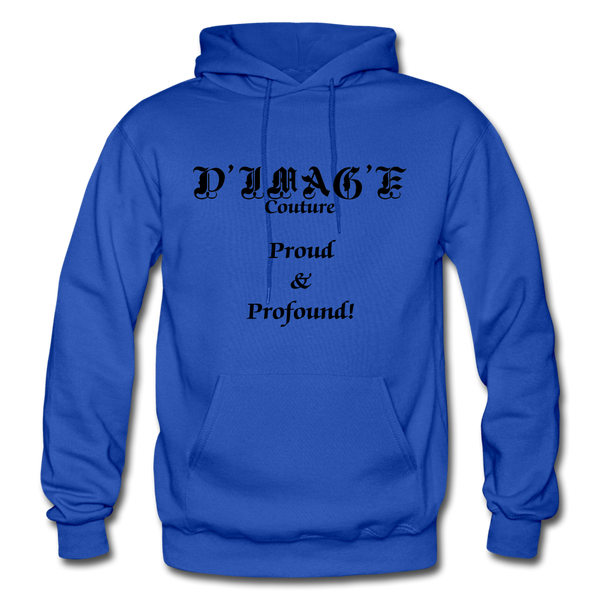 D'IMAG'E Couture Wordmark & Slogan Heavy Blend Adult Hoodie - royal blue