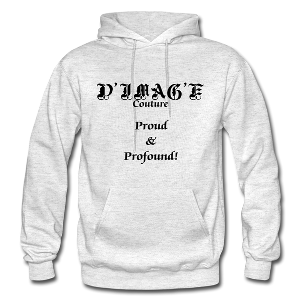 D'IMAG'E Couture Wordmark & Slogan Heavy Blend Adult Hoodie - light heather gray