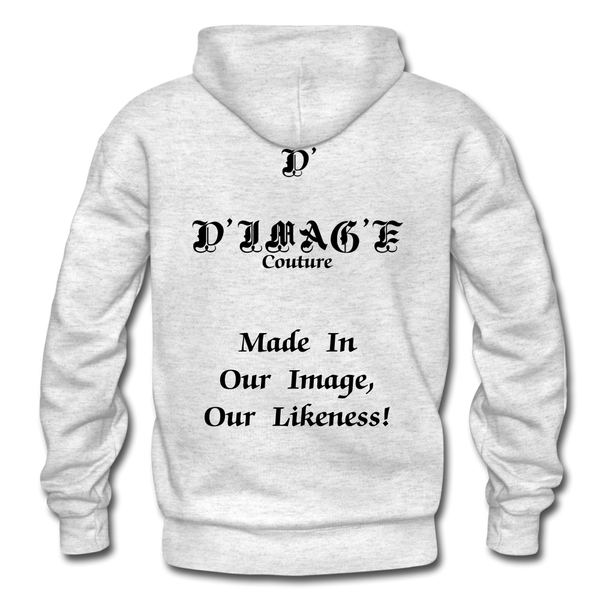 D'IMAG'E Couture Wordmark & Slogan Heavy Blend Adult Hoodie - light heather gray