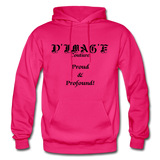 D'IMAG'E Couture Wordmark & Slogan Heavy Blend Adult Hoodie - fuchsia