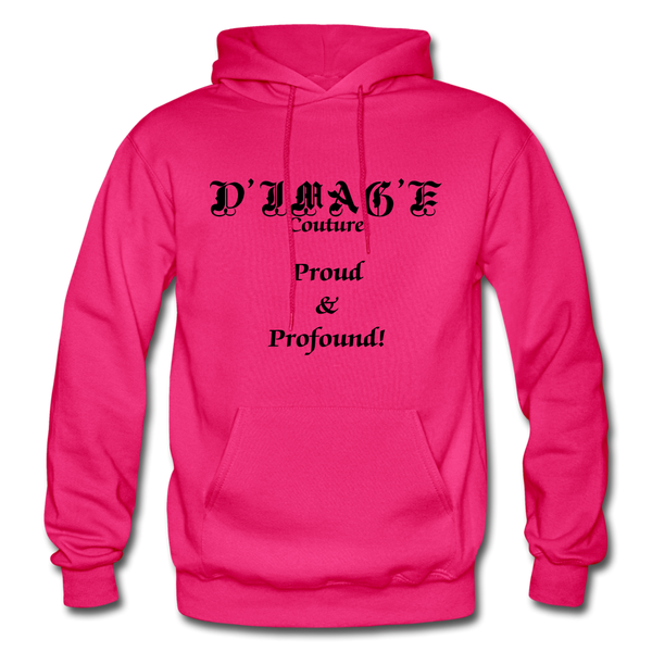 D'IMAG'E Couture Wordmark & Slogan Heavy Blend Adult Hoodie - fuchsia