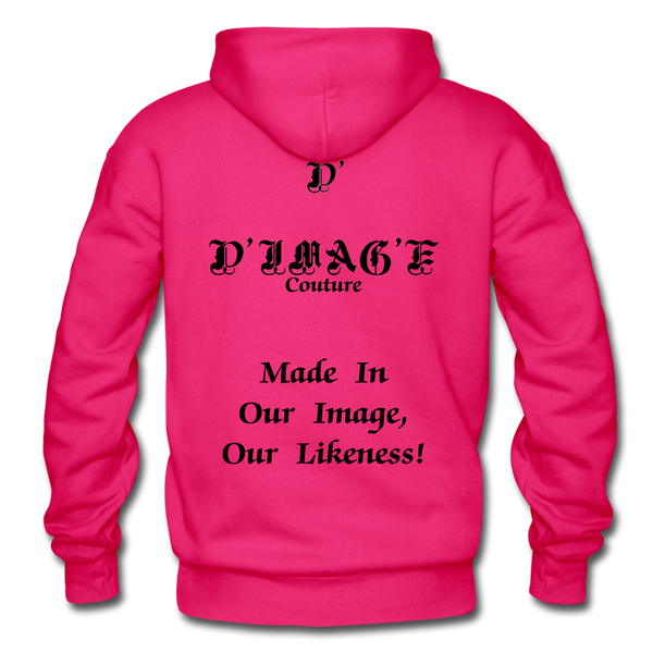 D'IMAG'E Couture Wordmark & Slogan Heavy Blend Adult Hoodie - fuchsia