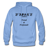 D'IMAG'E Couture Wordmark & Slogan Heavy Blend Adult Hoodie - carolina blue