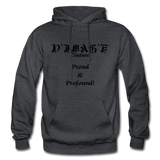 D'IMAG'E Couture Wordmark & Slogan Heavy Blend Adult Hoodie - charcoal grey