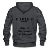 D'IMAG'E Couture Wordmark & Slogan Heavy Blend Adult Hoodie - charcoal grey