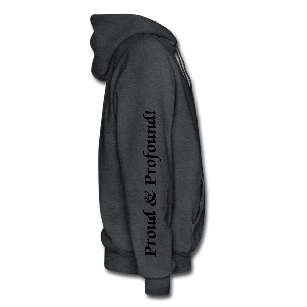 D'IMAG'E Couture Wordmark & Slogan Heavy Blend Adult Hoodie - charcoal grey