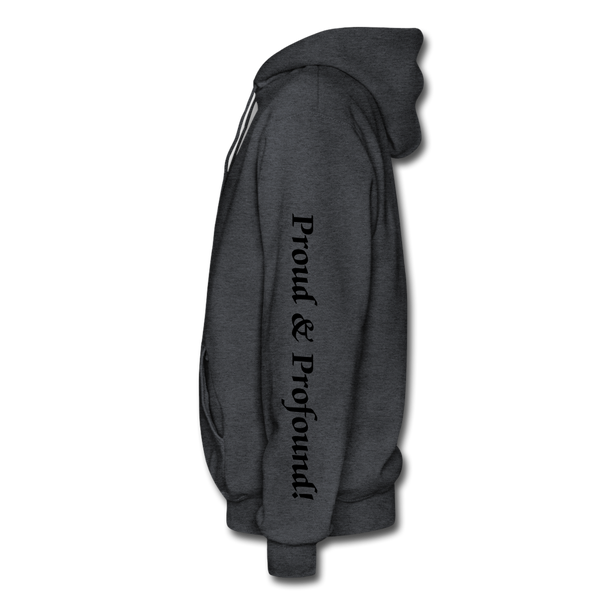 D'IMAG'E Couture Wordmark & Slogan Heavy Blend Adult Hoodie - charcoal grey