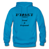 D'IMAG'E Couture Wordmark & Slogan Heavy Blend Adult Hoodie - turquoise