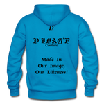 D'IMAG'E Couture Wordmark & Slogan Heavy Blend Adult Hoodie - turquoise