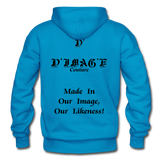 D'IMAG'E Couture Wordmark & Slogan Heavy Blend Adult Hoodie - turquoise