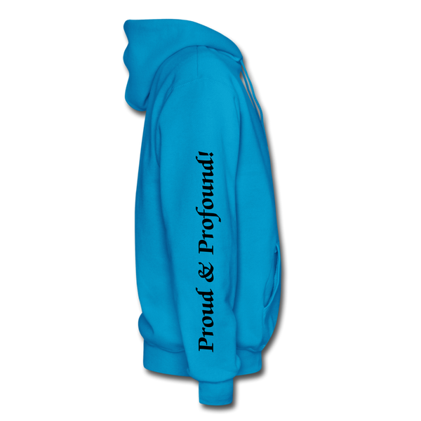 D'IMAG'E Couture Wordmark & Slogan Heavy Blend Adult Hoodie - turquoise