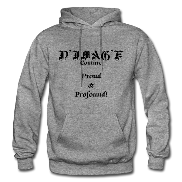 D'IMAG'E Couture Wordmark & Slogan Heavy Blend Adult Hoodie - graphite heather