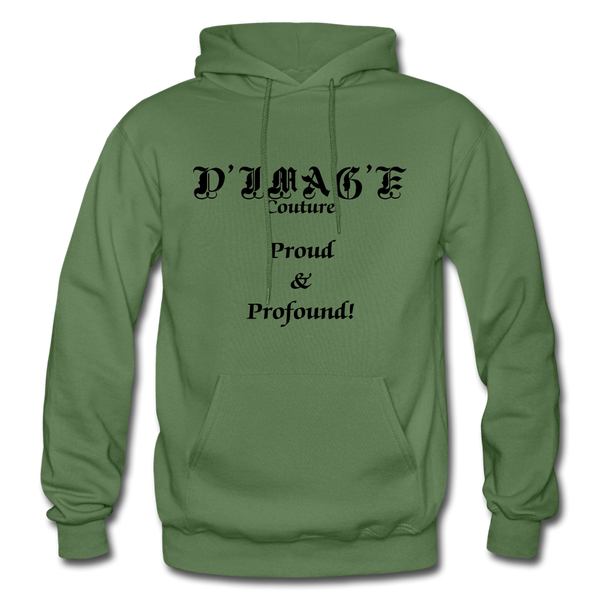 D'IMAG'E Couture Wordmark & Slogan Heavy Blend Adult Hoodie - military green