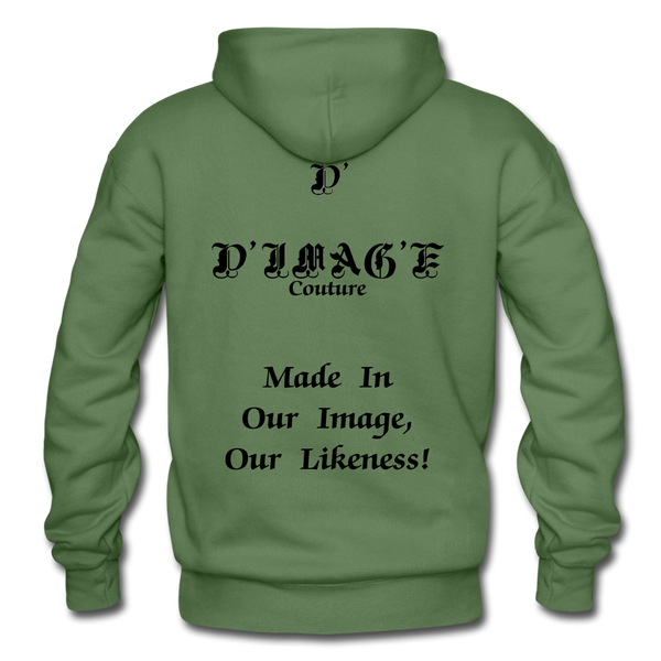 D'IMAG'E Couture Wordmark & Slogan Heavy Blend Adult Hoodie - military green