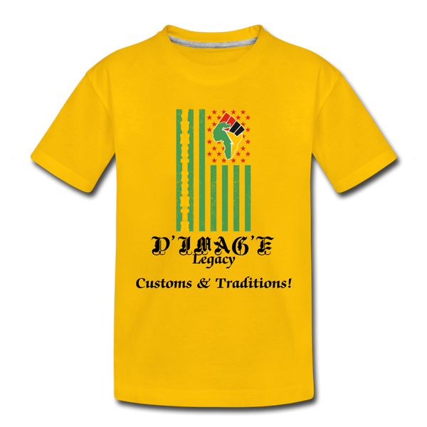 D'IMAG'E Legacy Youth Juneteenth Premium T-Shirt - sun yellow