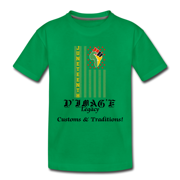 D'IMAG'E Legacy Youth Juneteenth Premium T-Shirt - kelly green